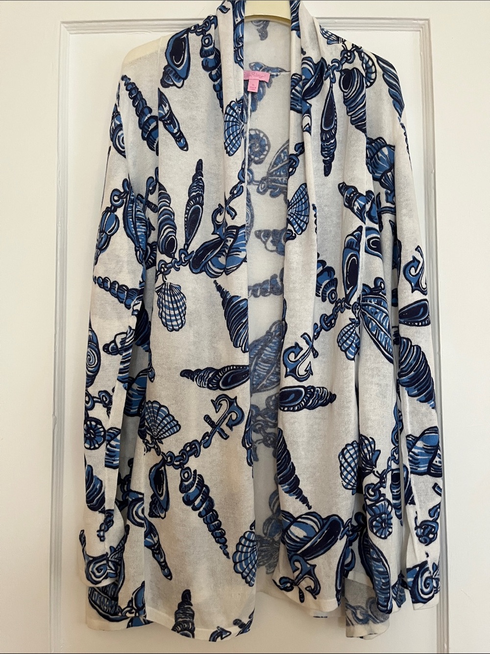 Lilly Pulitzer cardigan with Blue Seashell Print -XL